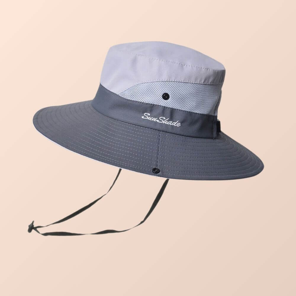 Solhatt dame bredbremmet – sommerhatt med UV-beskyttelse