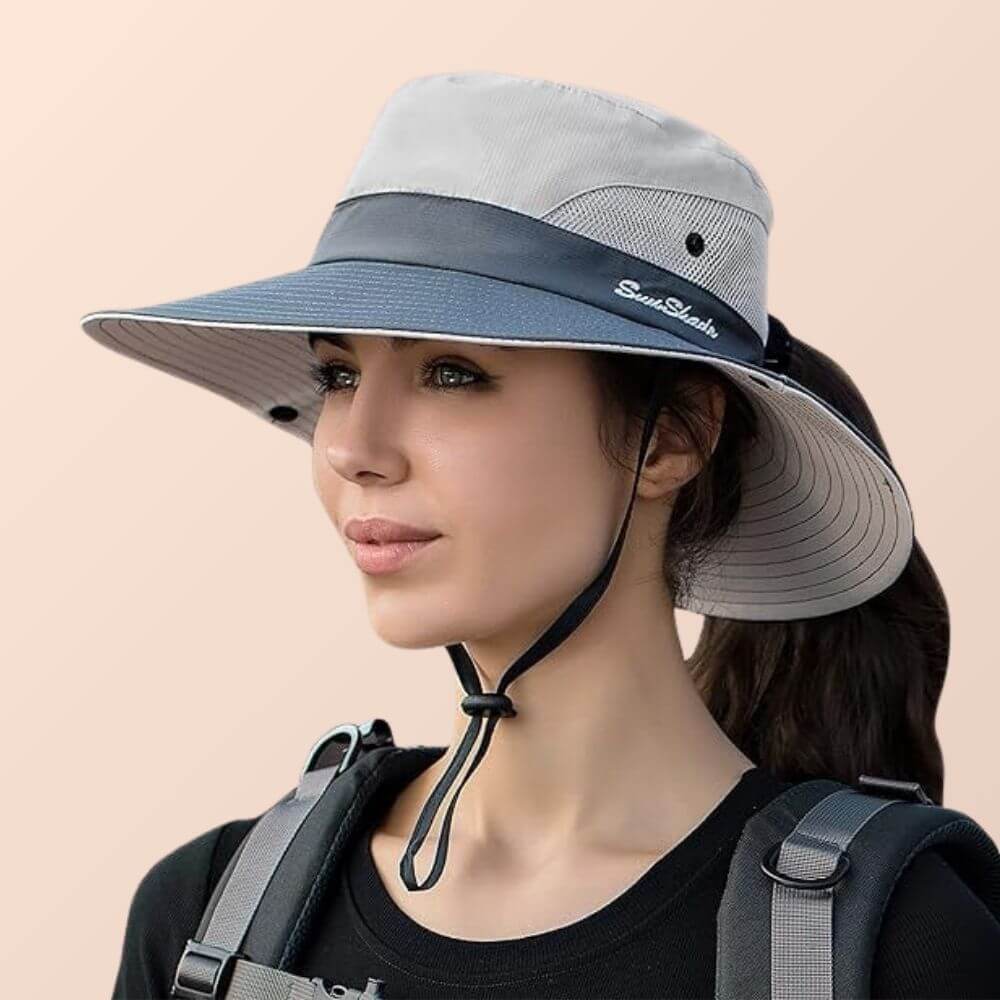 Solhatt dame bredbremmet – sommerhatt med UV-beskyttelse