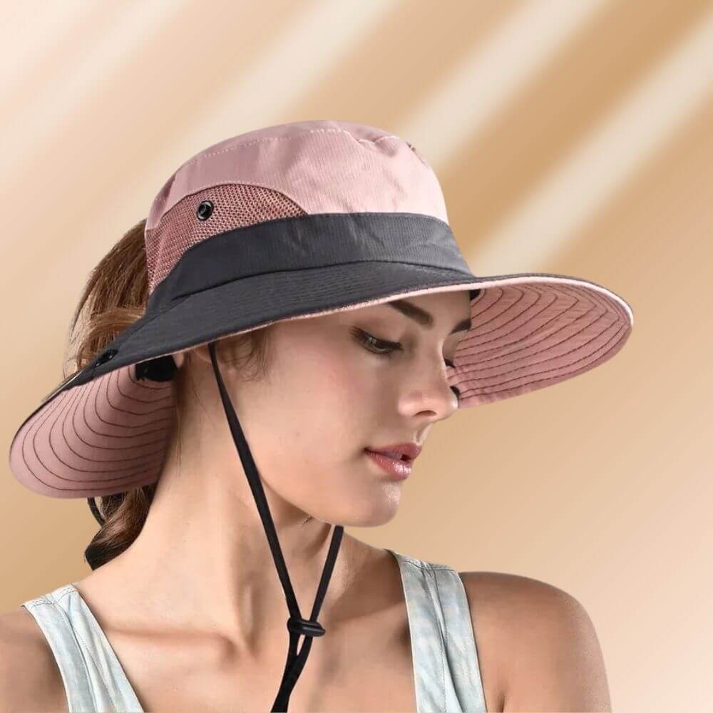Solhatt dame bredbremmet – sommerhatt med UV-beskyttelse
