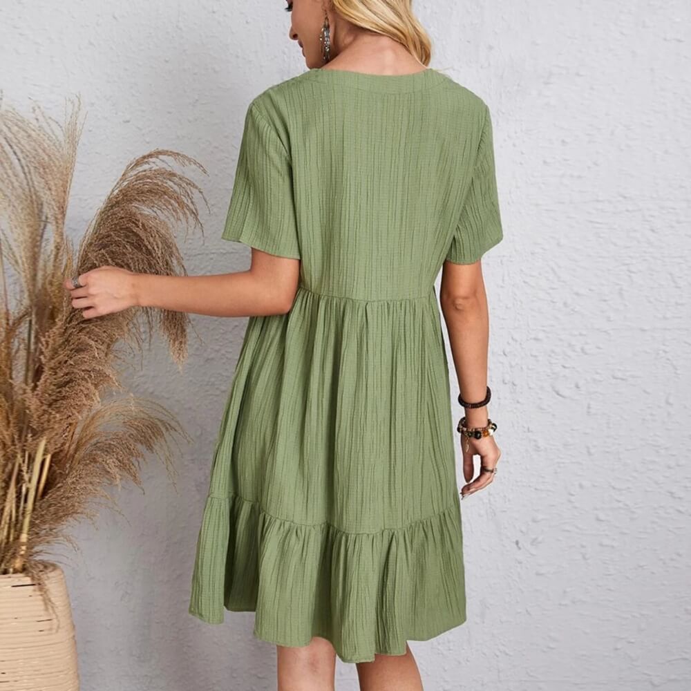 Kjole Midi Elegant Sommerkjole – Feminin Passform for Hverdag og Fest