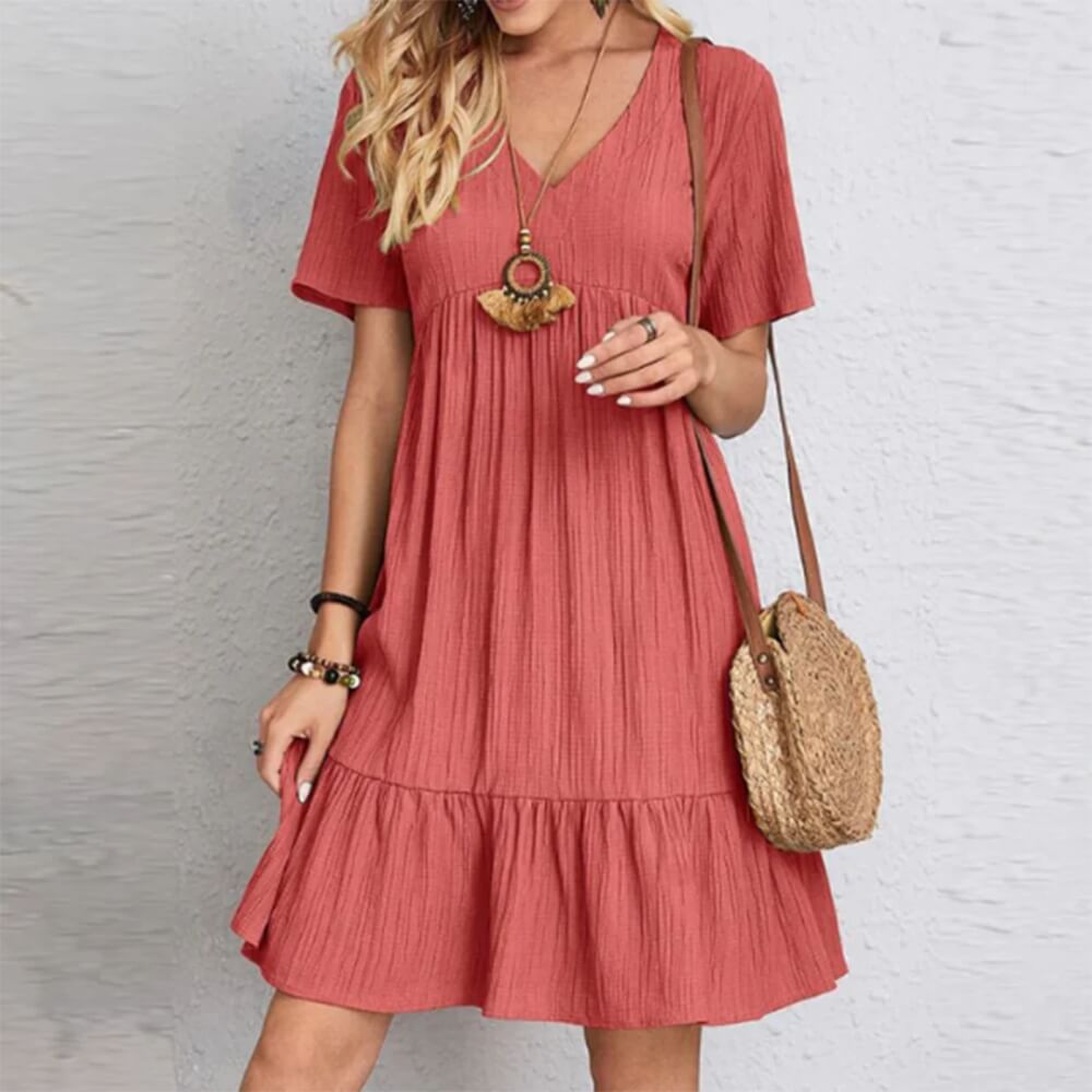 Kjole Midi Elegant Sommerkjole – Feminin Passform for Hverdag og Fest